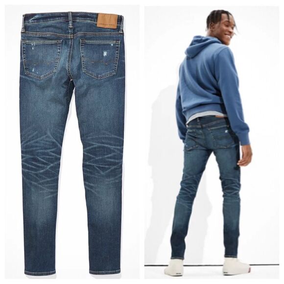 American Eagle Move Free Skinny Jeans Airflex 360 Men’s 30 Waist - Picture 3 of 13